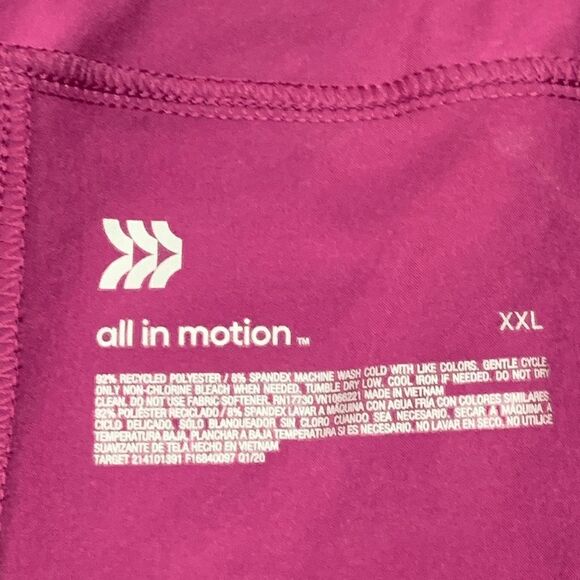 All In Motion Women's Active Shorts Running Workout Elastic Waist Maroon XXL - Picture 4 of 5